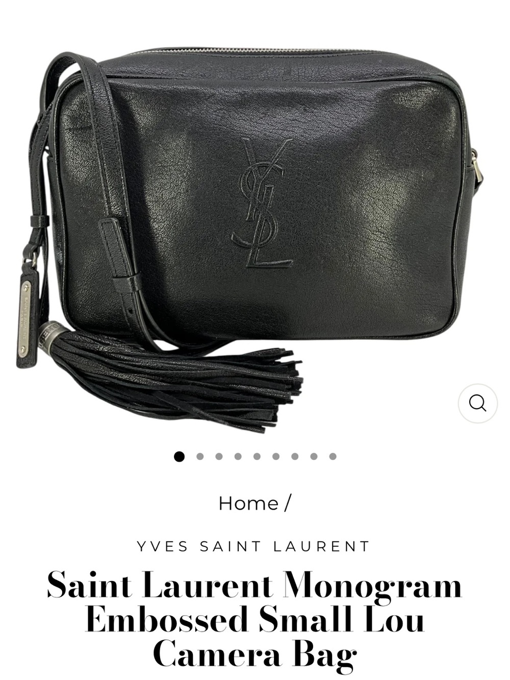 Saint Laurent Lou Smooth Leather Monogram Grey Camera Bag